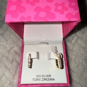 Rachel Zoe Gold and Silver Cubic Zirconia Earrings